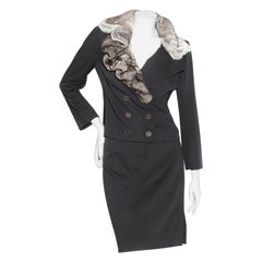 Christian Dior Double Breasted Fur Suit
