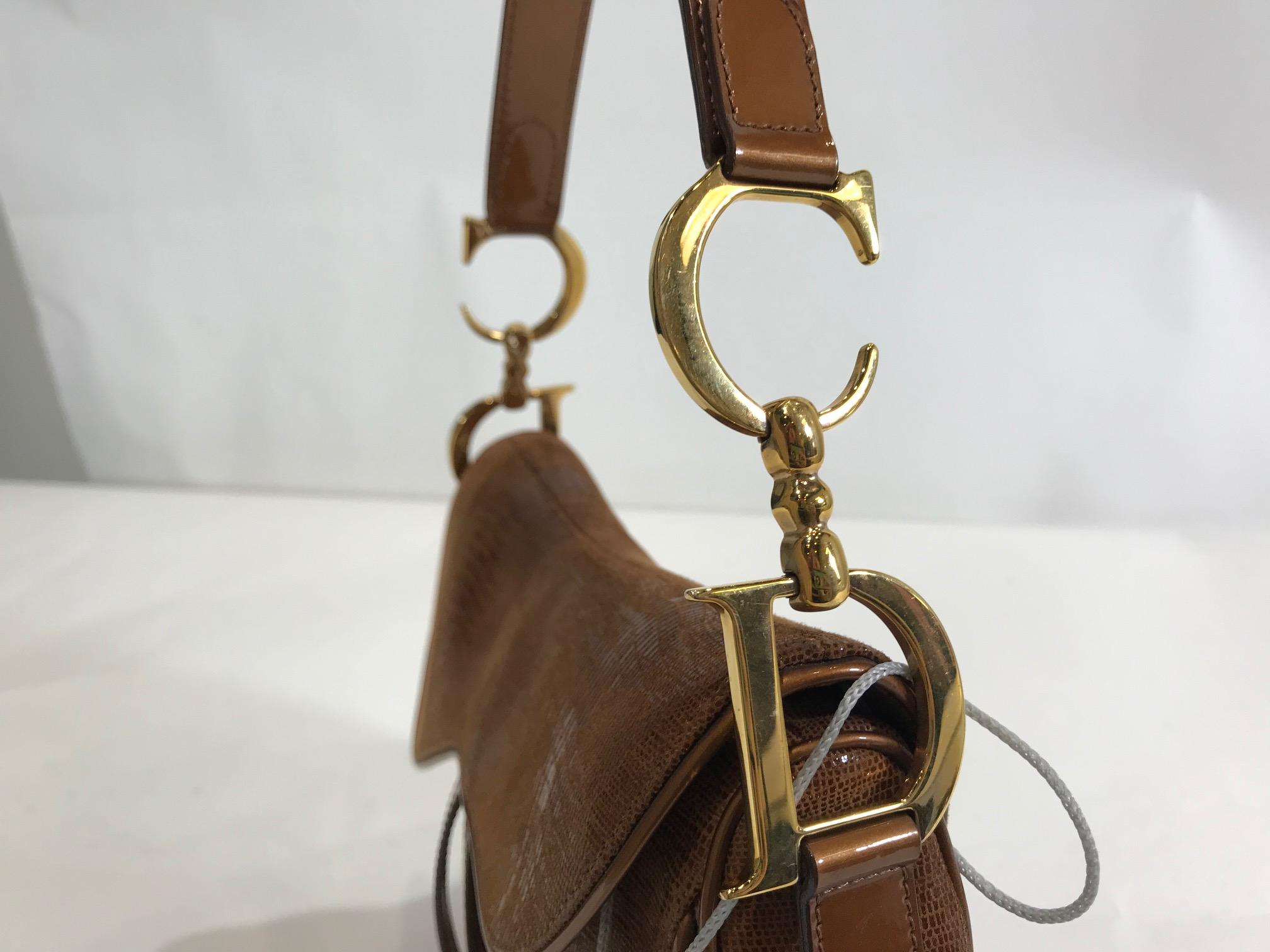 Brown Christian Dior Double Saddle Bag
