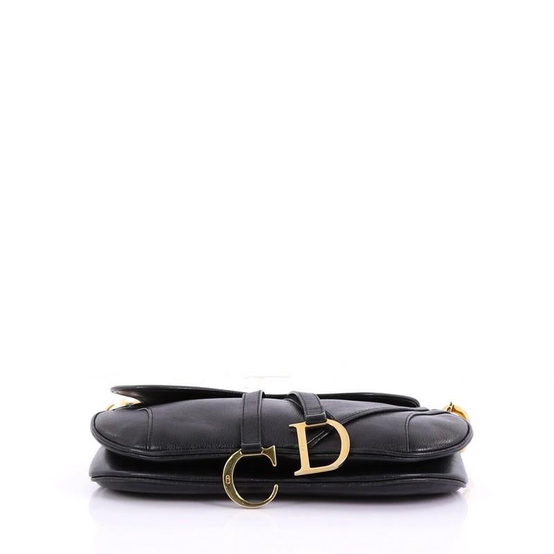 Women's or Men's Christian Dior Double Saddle Bag Leather