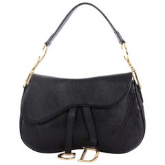 Christian Dior Double Saddle Bag Leather