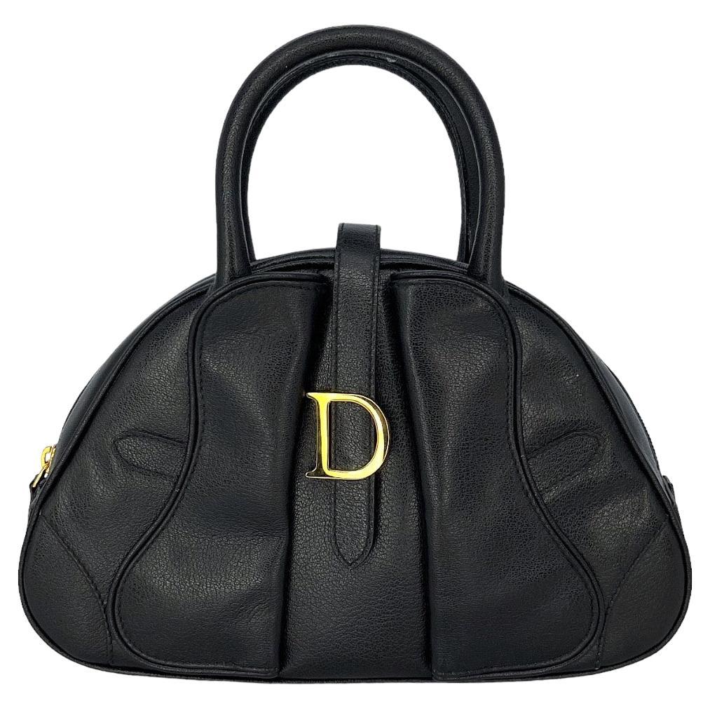 Christian Dior Vintage Double Saddle Mini Bowler Bag For Sale