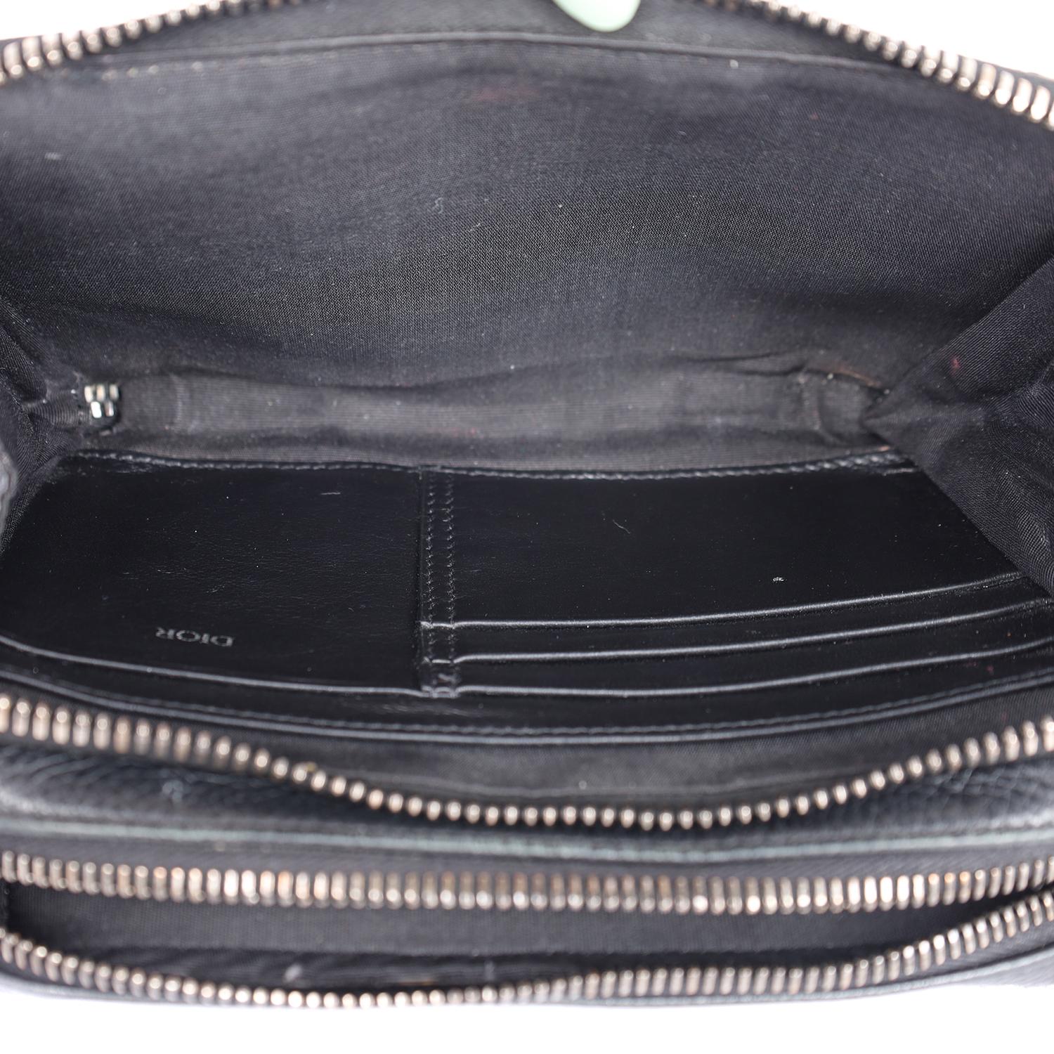 Christian Dior Double Zip Crossbody Pouch Oblique Canvas Black, Blu, Beige 1