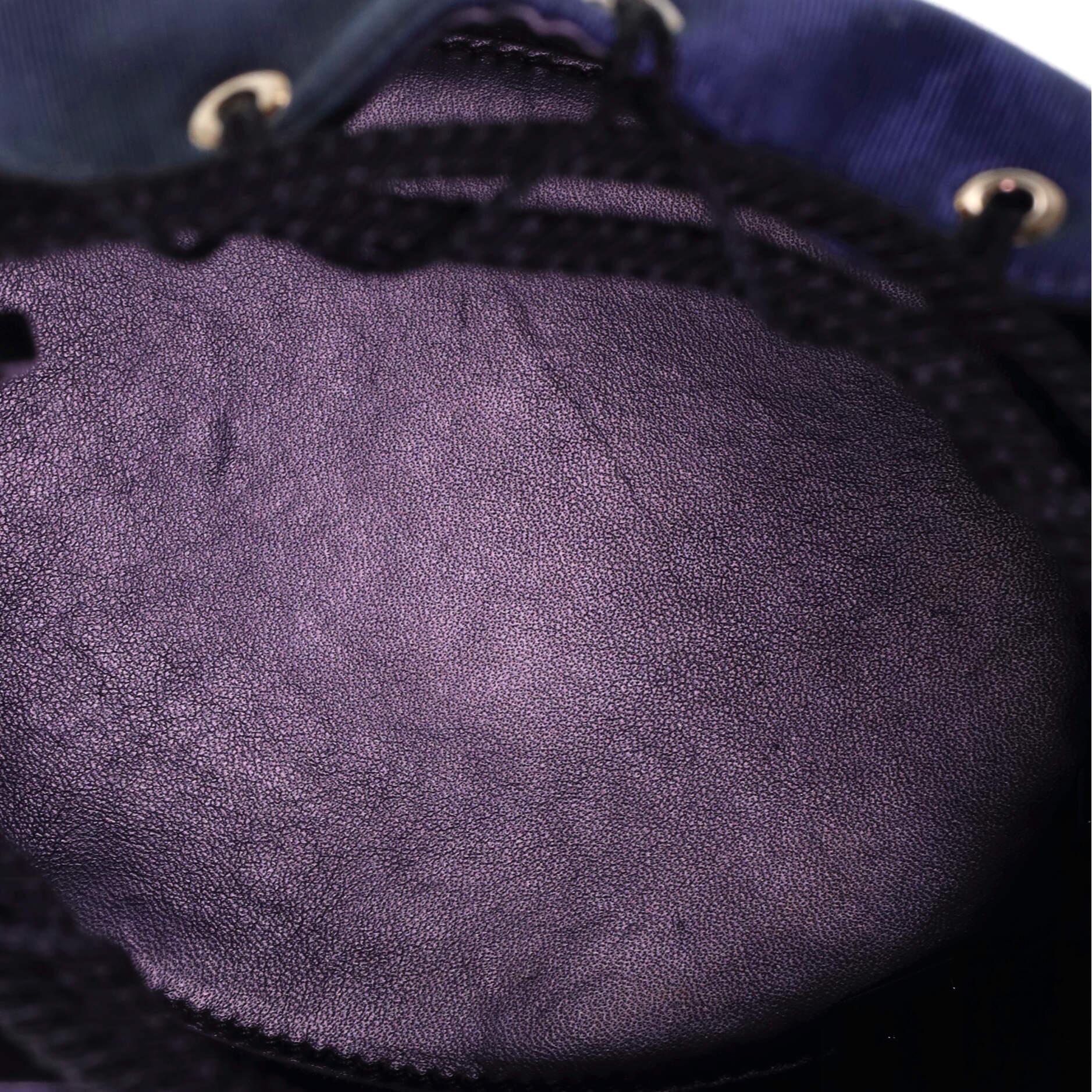Black Christian Dior Drawstring Bucket Bag Nylon Small