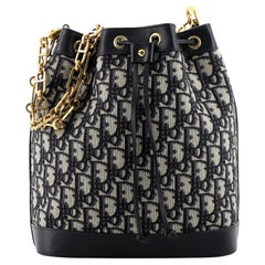 Christian Dior Drawstring Bucket Bag Oblique Canvas