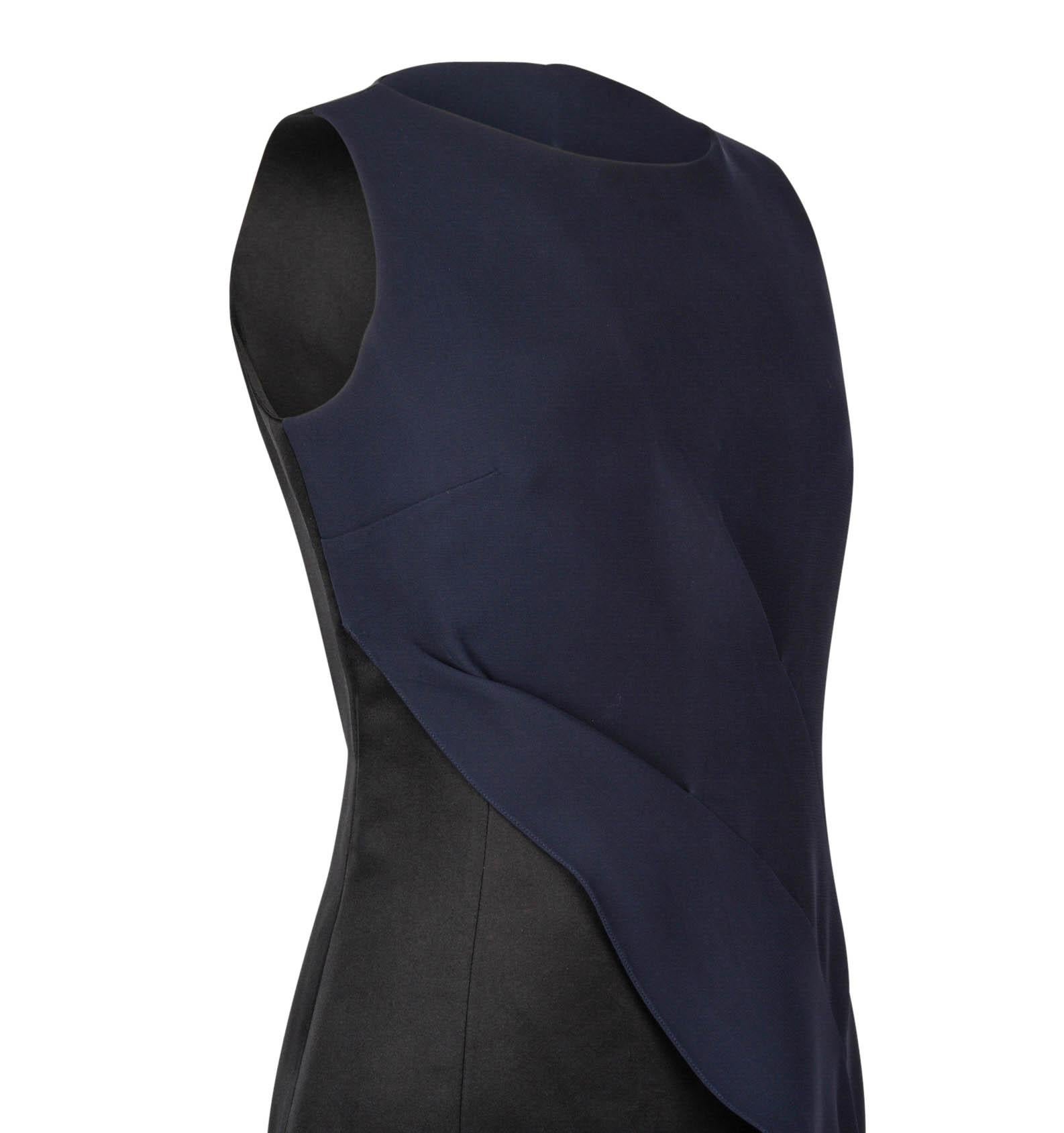 Christian Dior Dress Asymmetrical Black / Navy Evening fits 6  2
