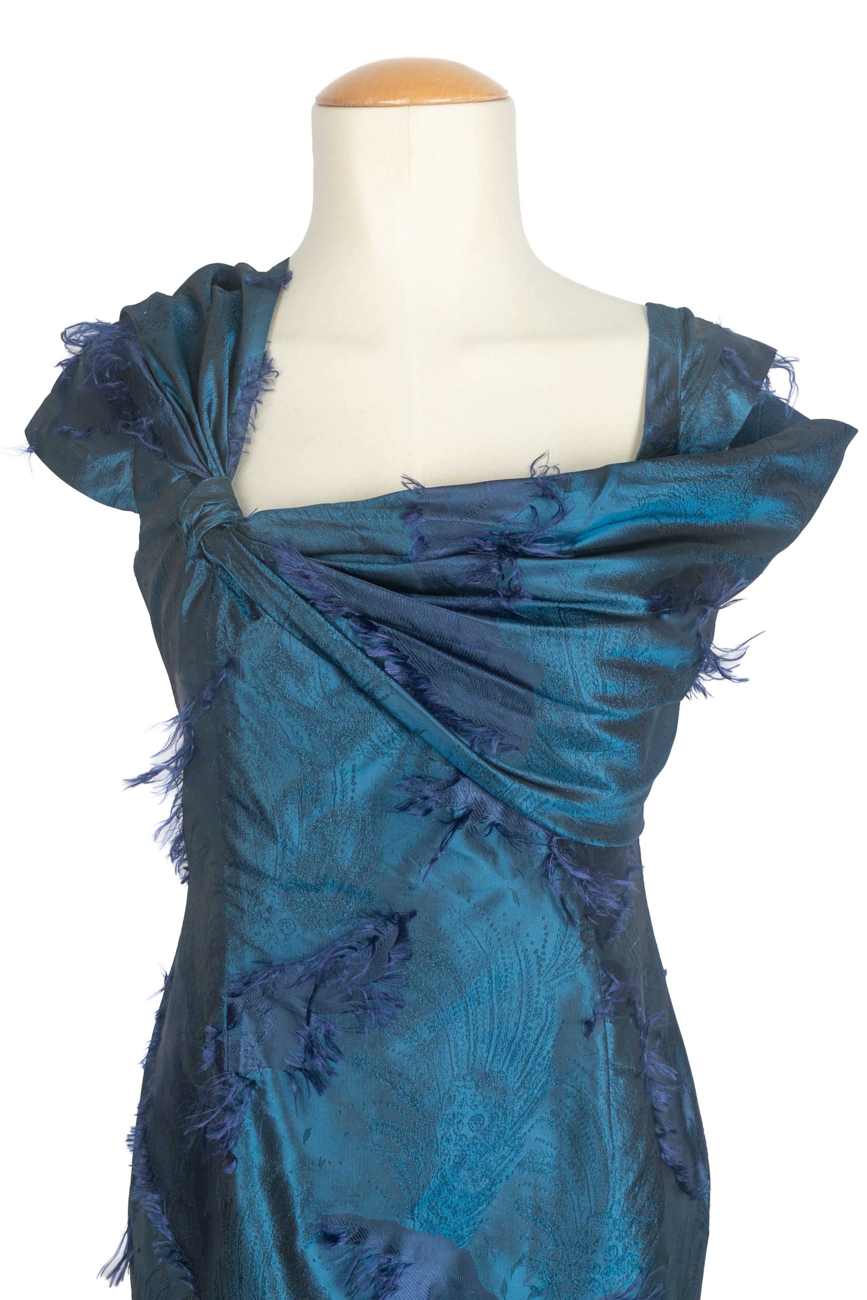 Bleu Robe Christian Dior Winter 1999 en vente