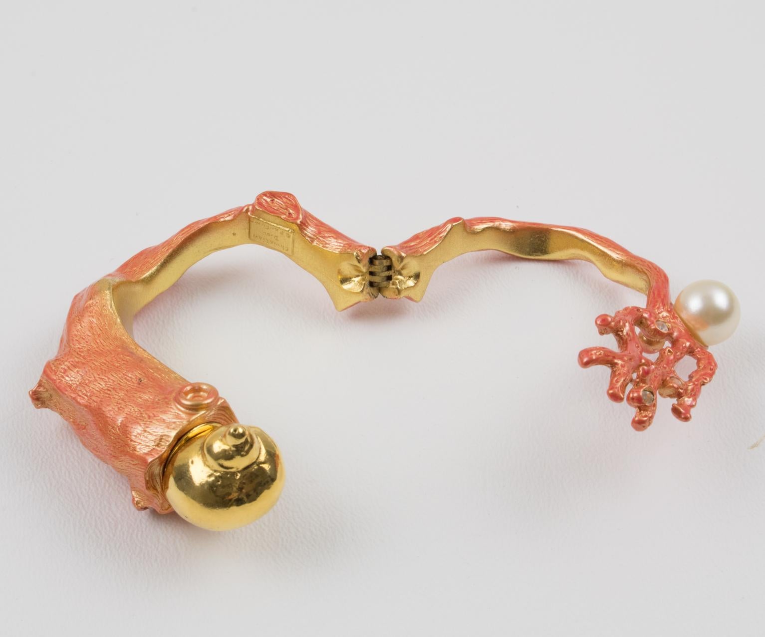 Christian Dior Dune 1987 Coral Branch Clamper Bracelet 4