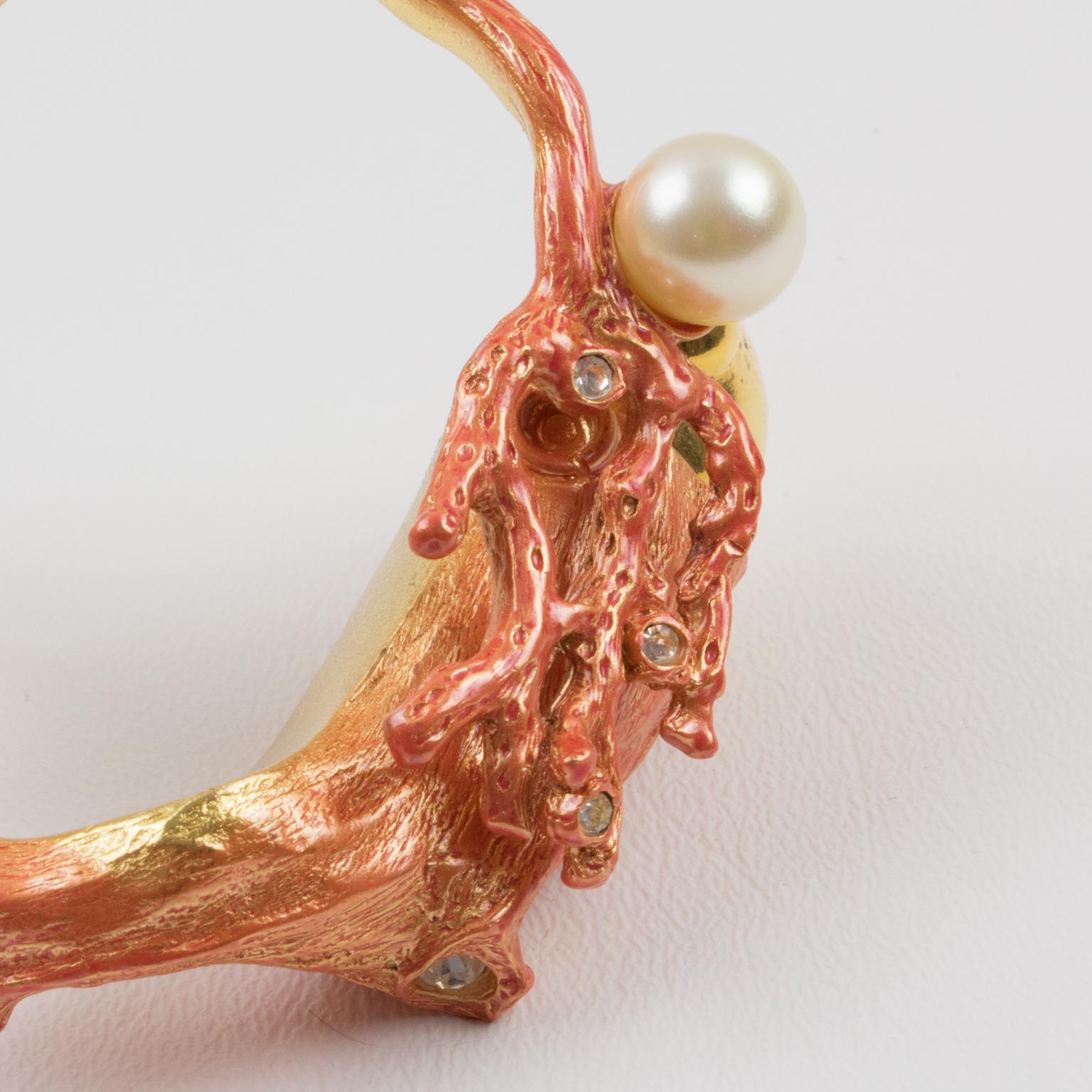 Women's or Men's Christian Dior Dune 1987 Coral Branch Clamper Bracelet
