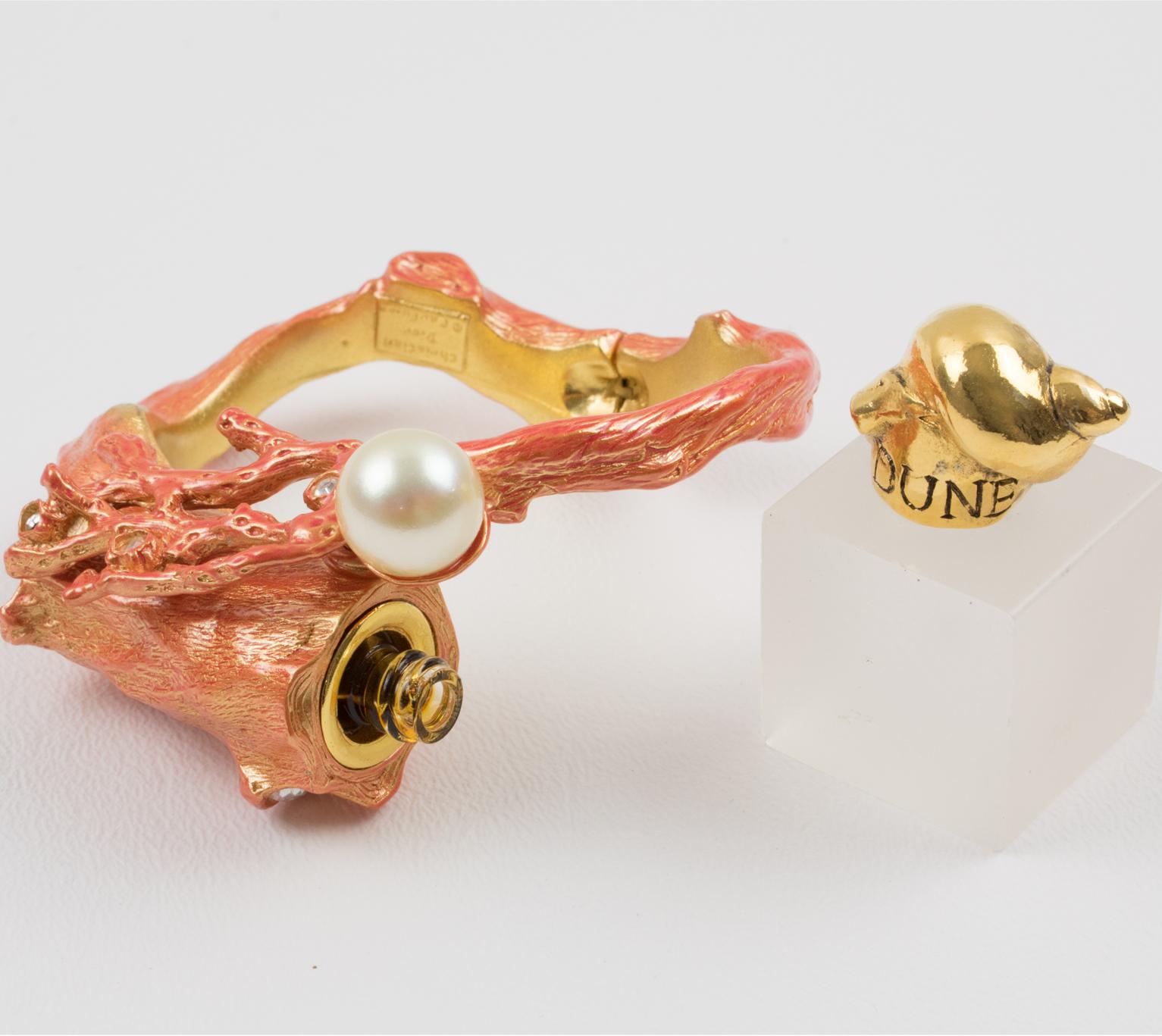 Christian Dior Dune 1987 Coral Branch Clamper Bracelet 3