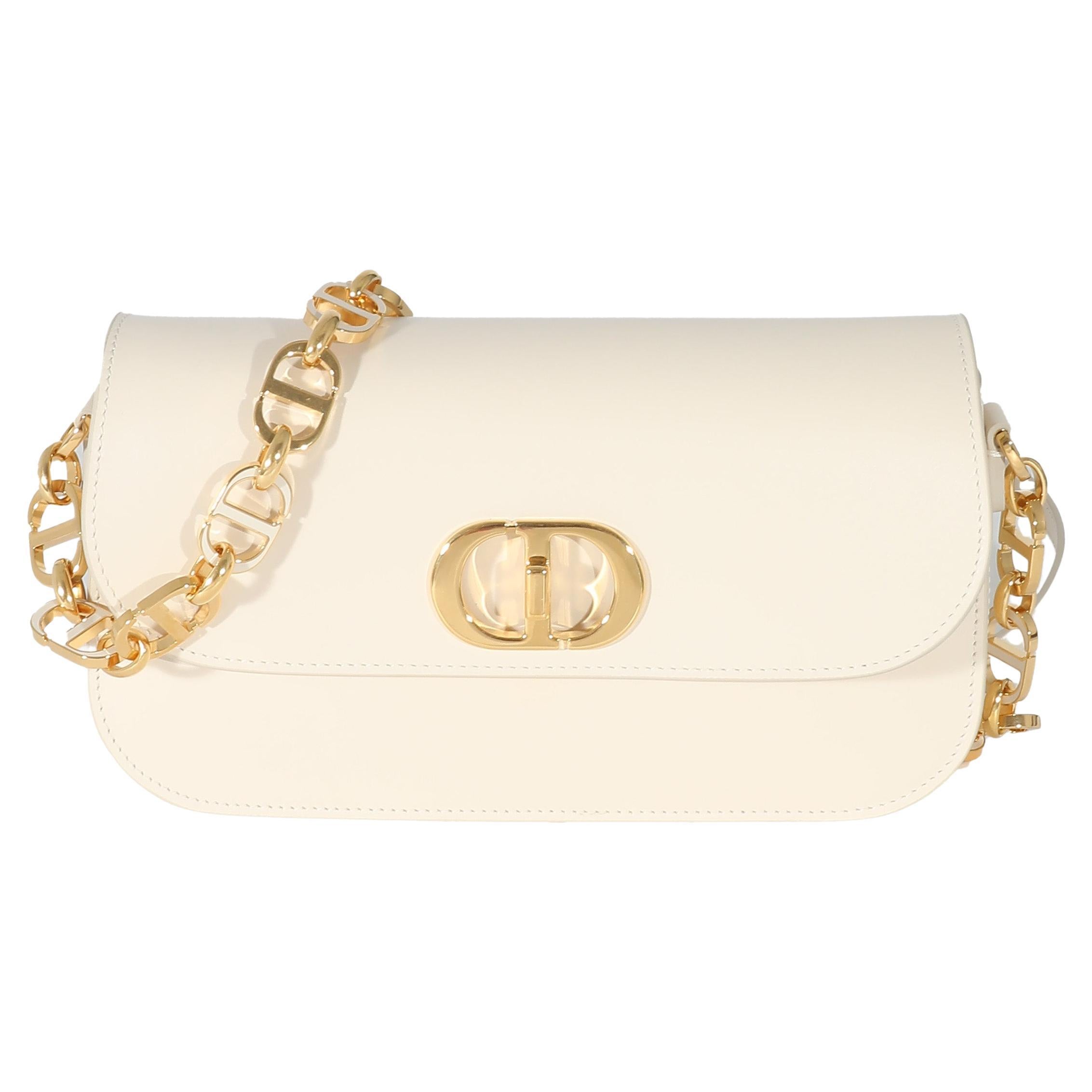 Small 30 Montaigne Bag Dusty Ivory Calfskin