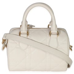 Christian Dior Dusty Ivory Macrocannage Calfskin Dior Groove 20 Bag