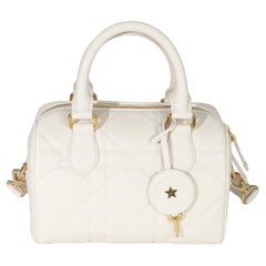 Borsa Christian Dior Groove 20 in pelle di vitello macrocannage avorio polveroso