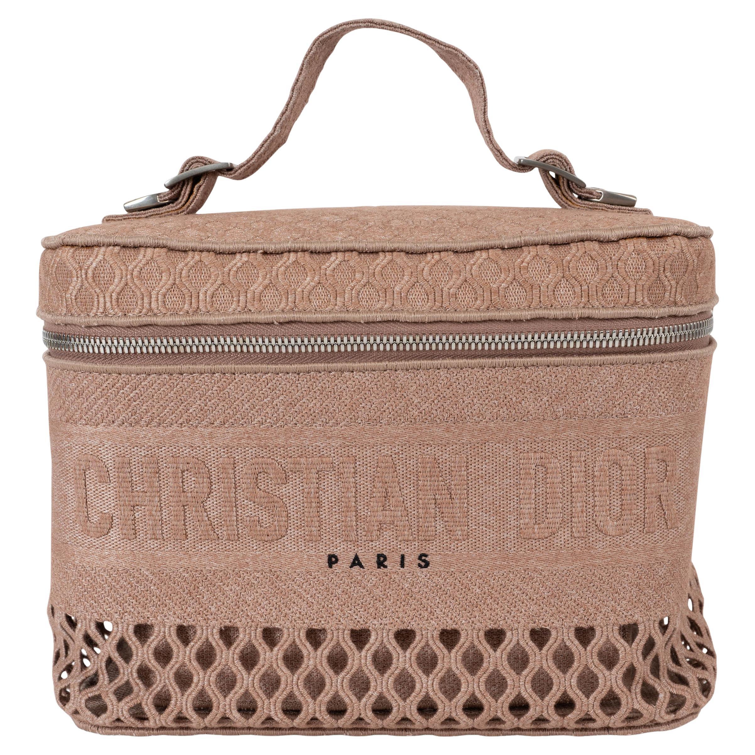 CHRISTIAN DIOR Staubrosa Canvas 2020 DIORTRAVEL VANITY CASE Tasche