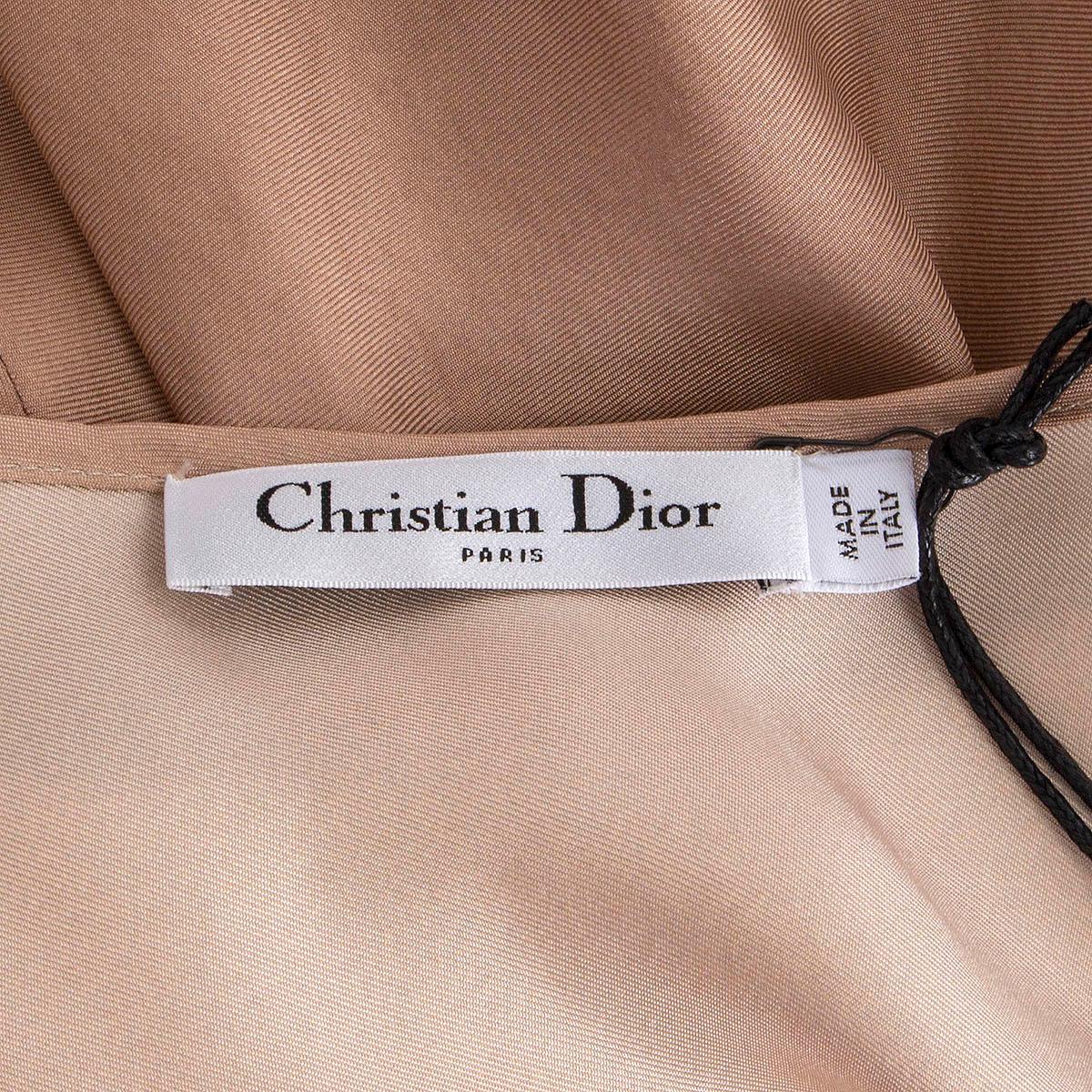 Brown CHRISTIAN DIOR dusty rose silk 2019 GRADIENT MIDI Skirt 38 S For Sale