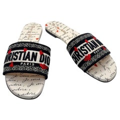 Christian Dior Dway Dioramour “Je Vous Adore” Slide Sandals EU 37.5