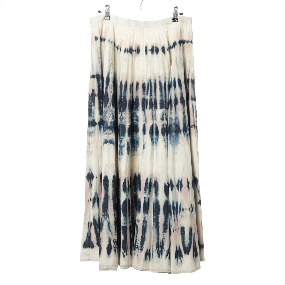 Gray Christian Dior Dye Cotton Skirt Blue x White For Sale