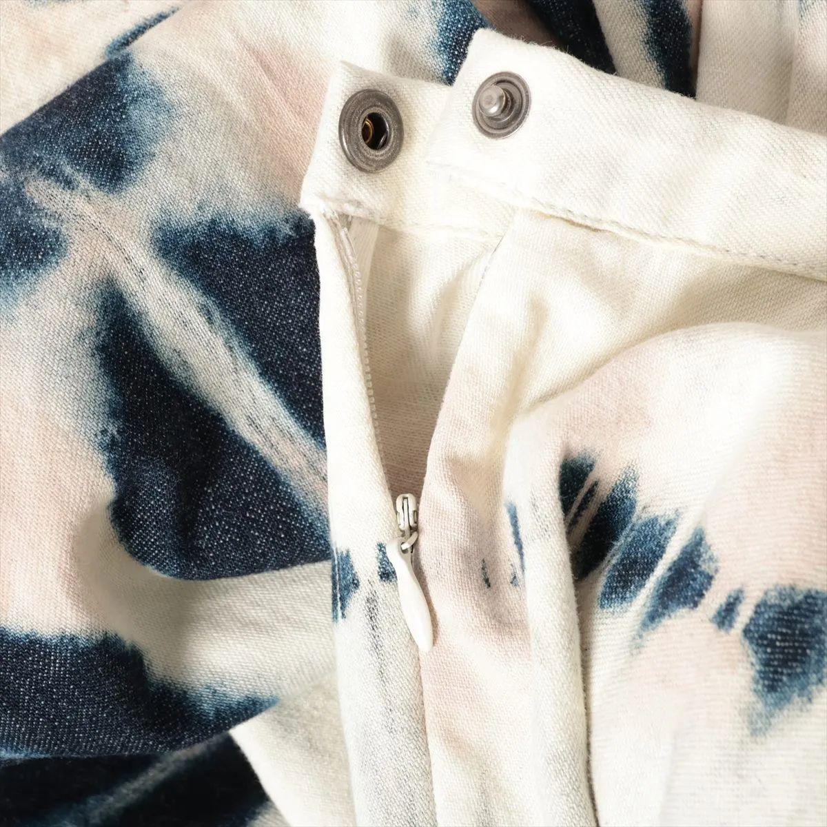 Christian Dior Dye Cotton Skirt Blue x White In Good Condition For Sale In Humacao, PR