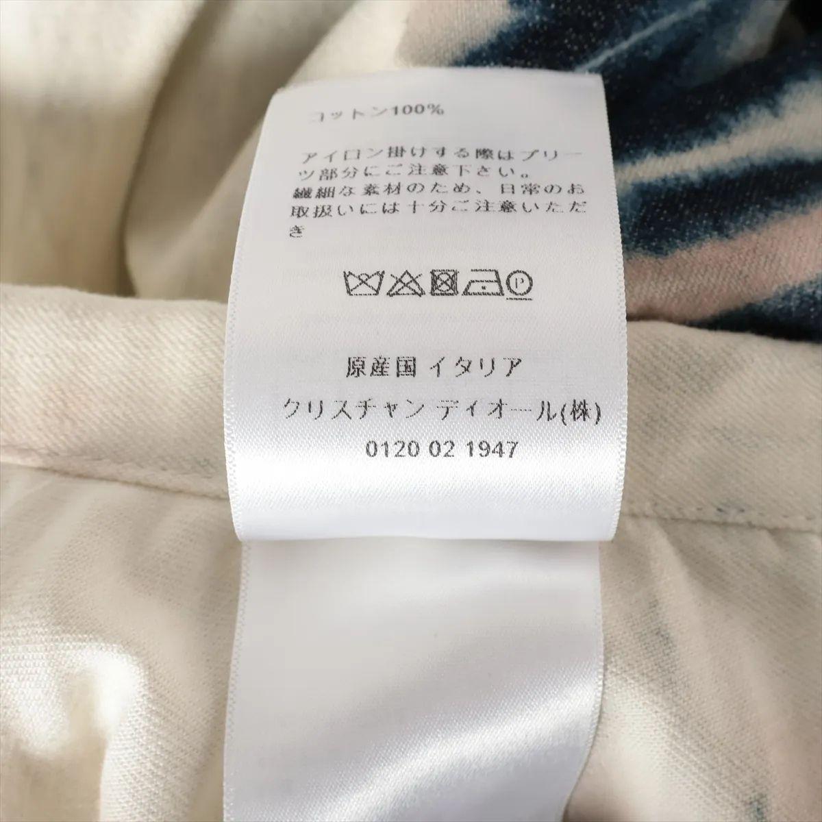 Christian Dior Dye Cotton Skirt Blue x White For Sale 2