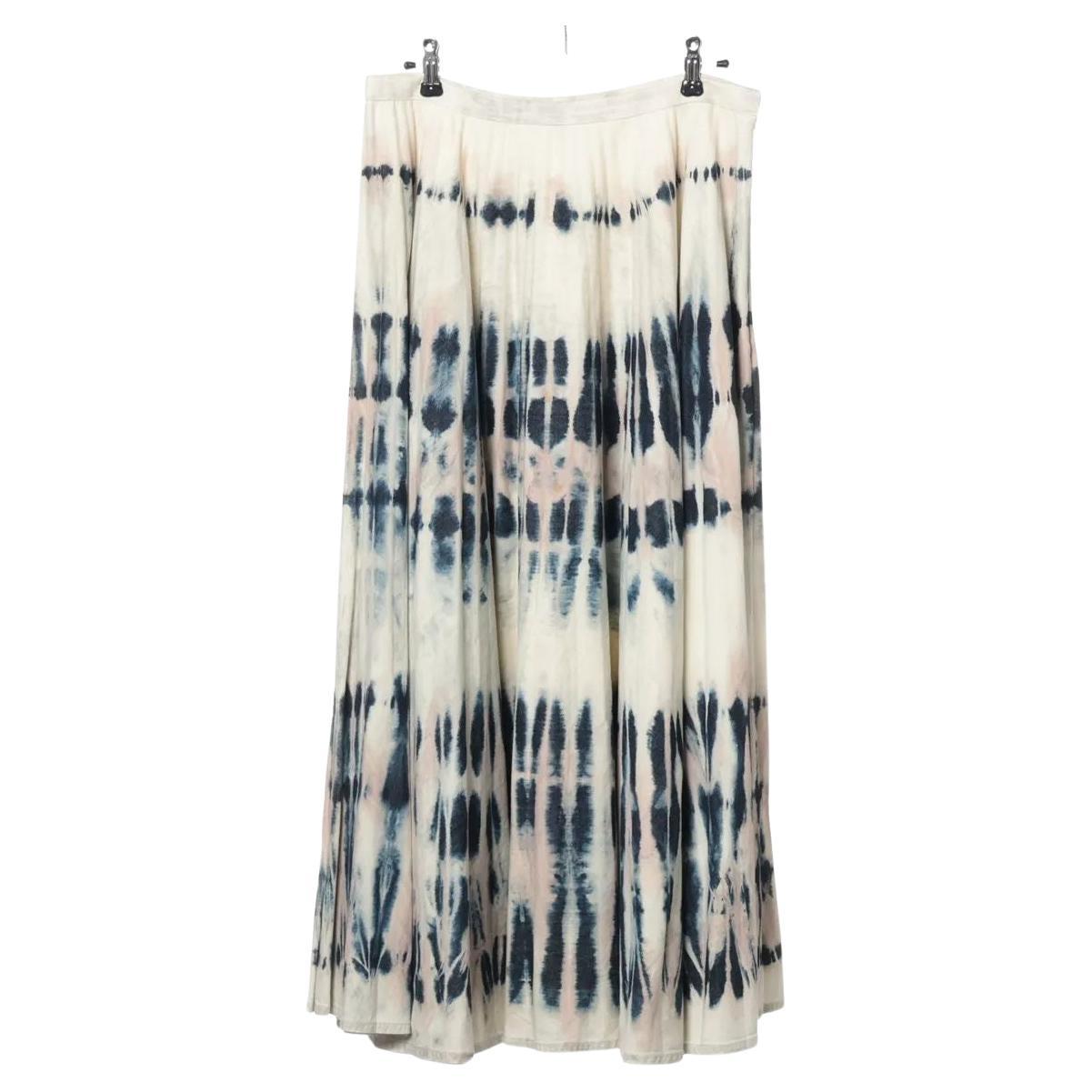 Christian Dior Dye Cotton Skirt Blue x White
