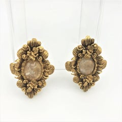 CHRISTIAN DIOR ear clips gold plated 2000s