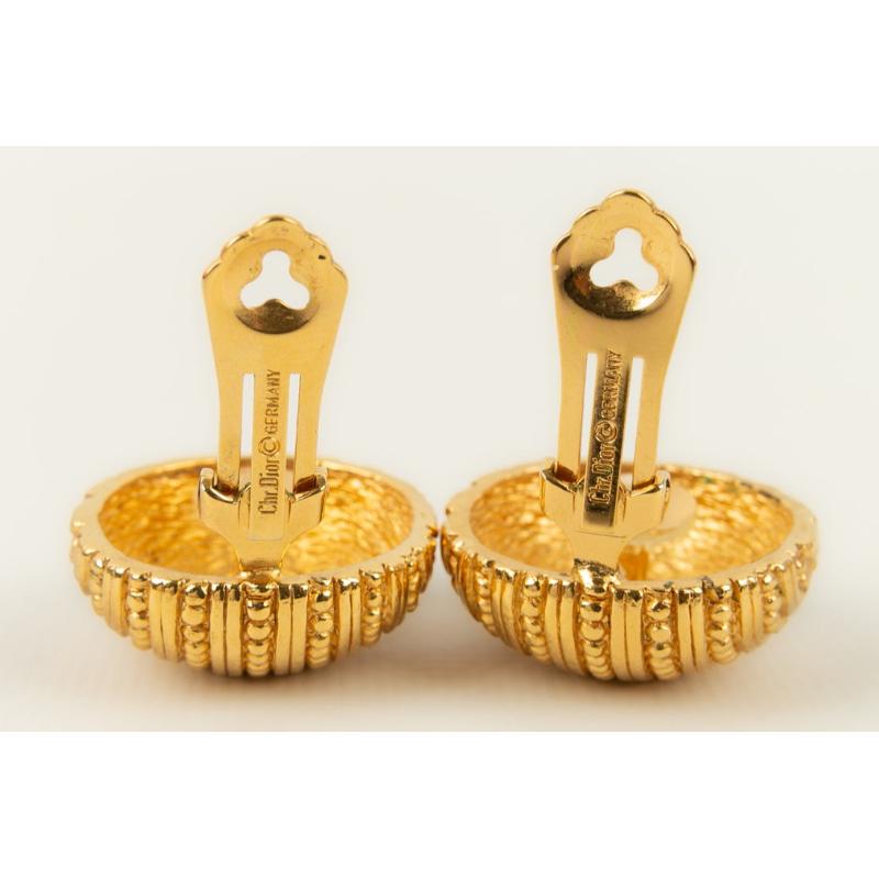 Women's Christian Dior Earrings in Golden Metal