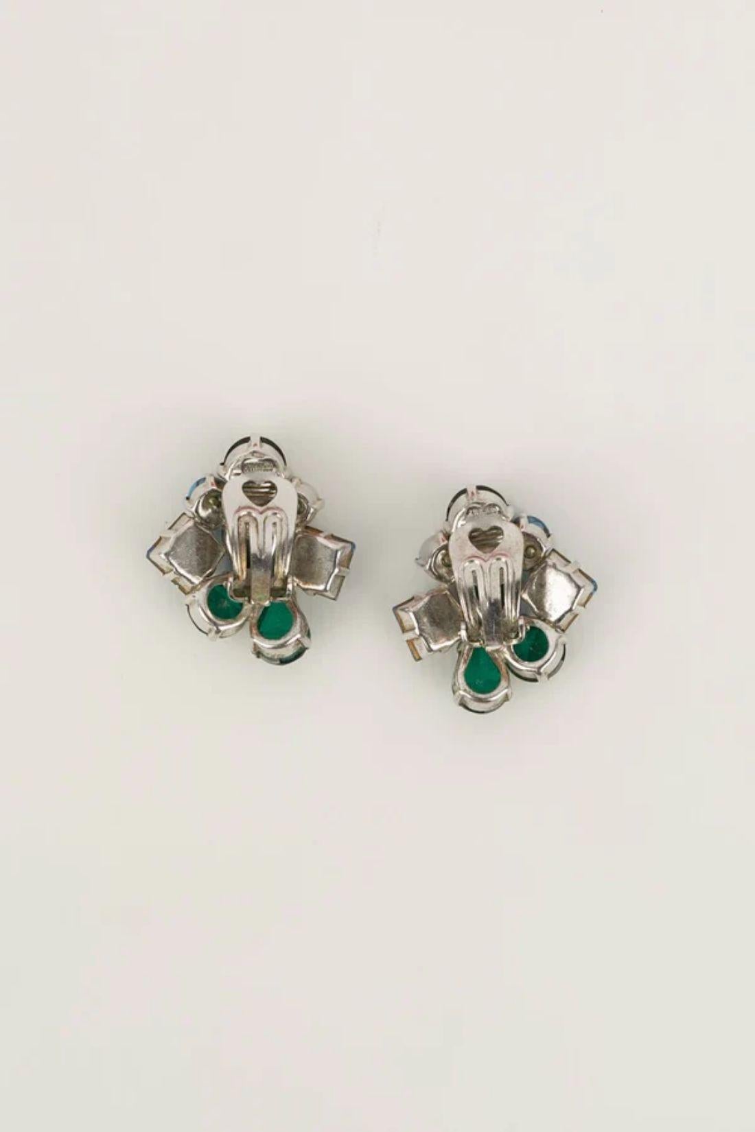 dior stud earrings silver