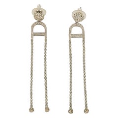 Christian Dior Earrings in Silvery Metal with Swarovski Rhinestones
