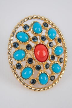 Christian Dior Earrings with Glass Paste and Rhinestones