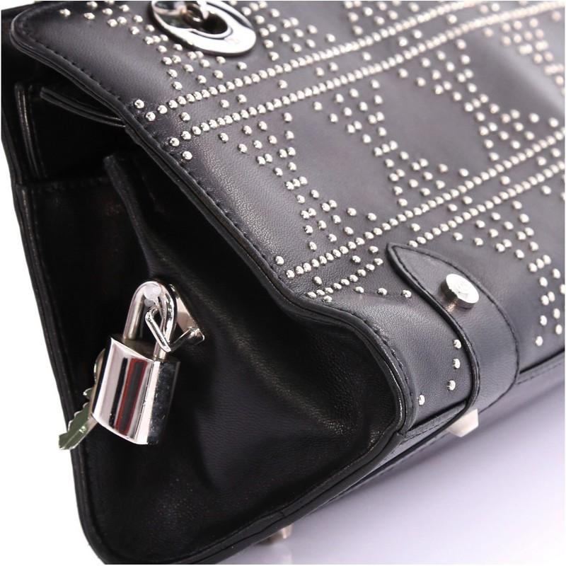 Christian Dior East West Lady Dior Handbag Cannage Studded Leather Small 3