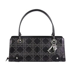 Christian Dior East West Lady Dior Handbag Cannage Studded Leather Small
