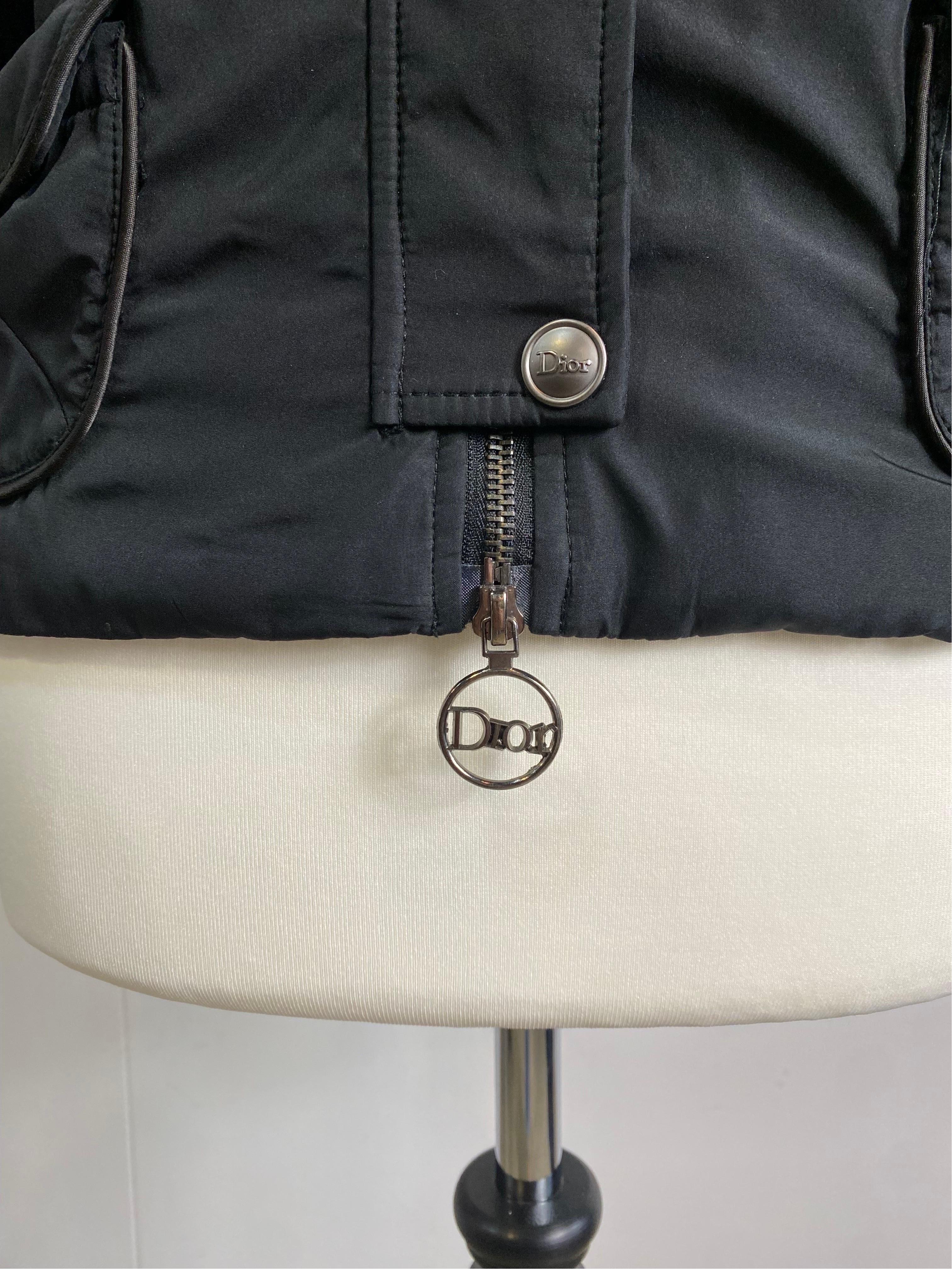 Black Christian Dior eco fur heart winter jacket