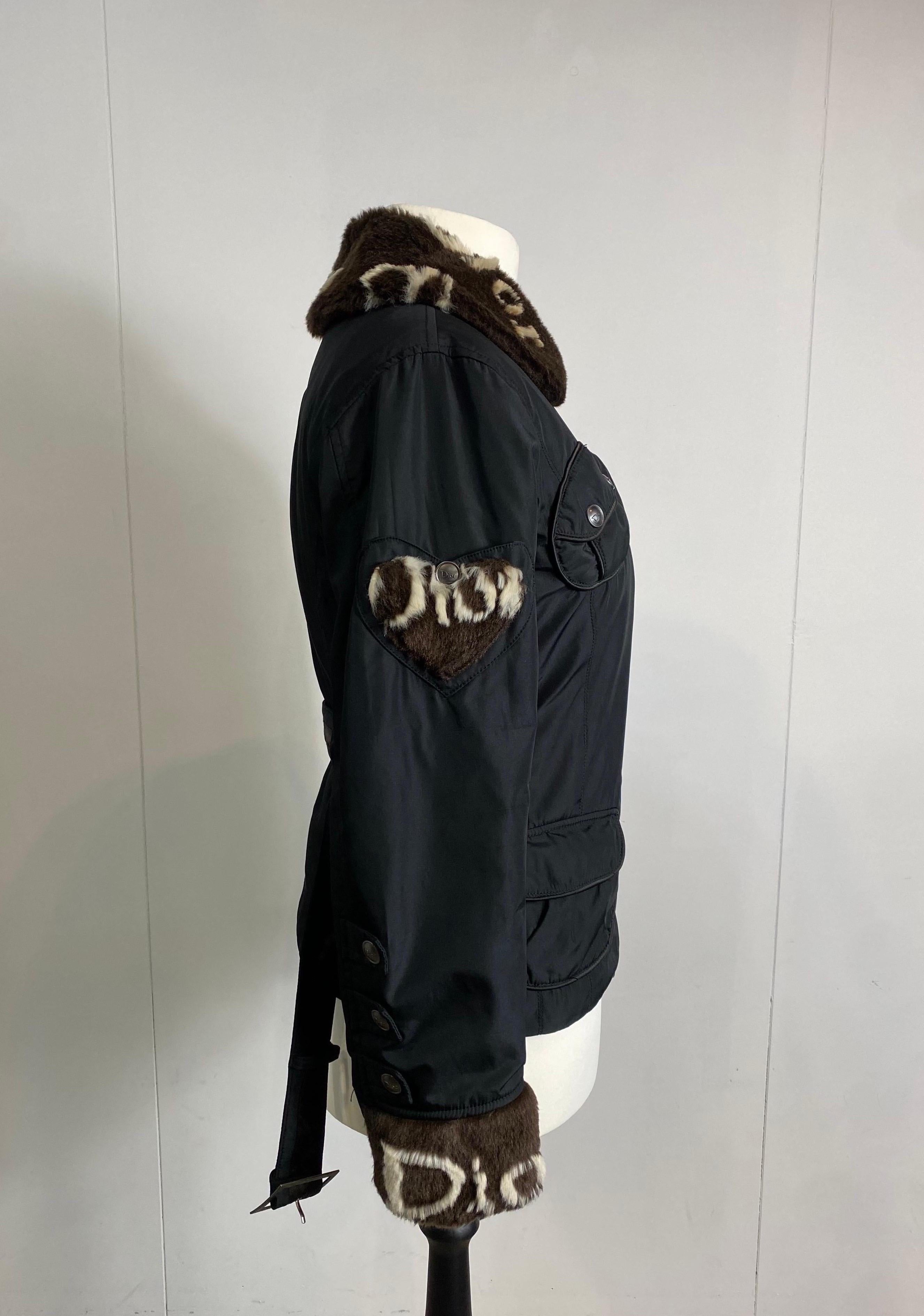 Christian Dior eco fur heart winter jacket For Sale 1