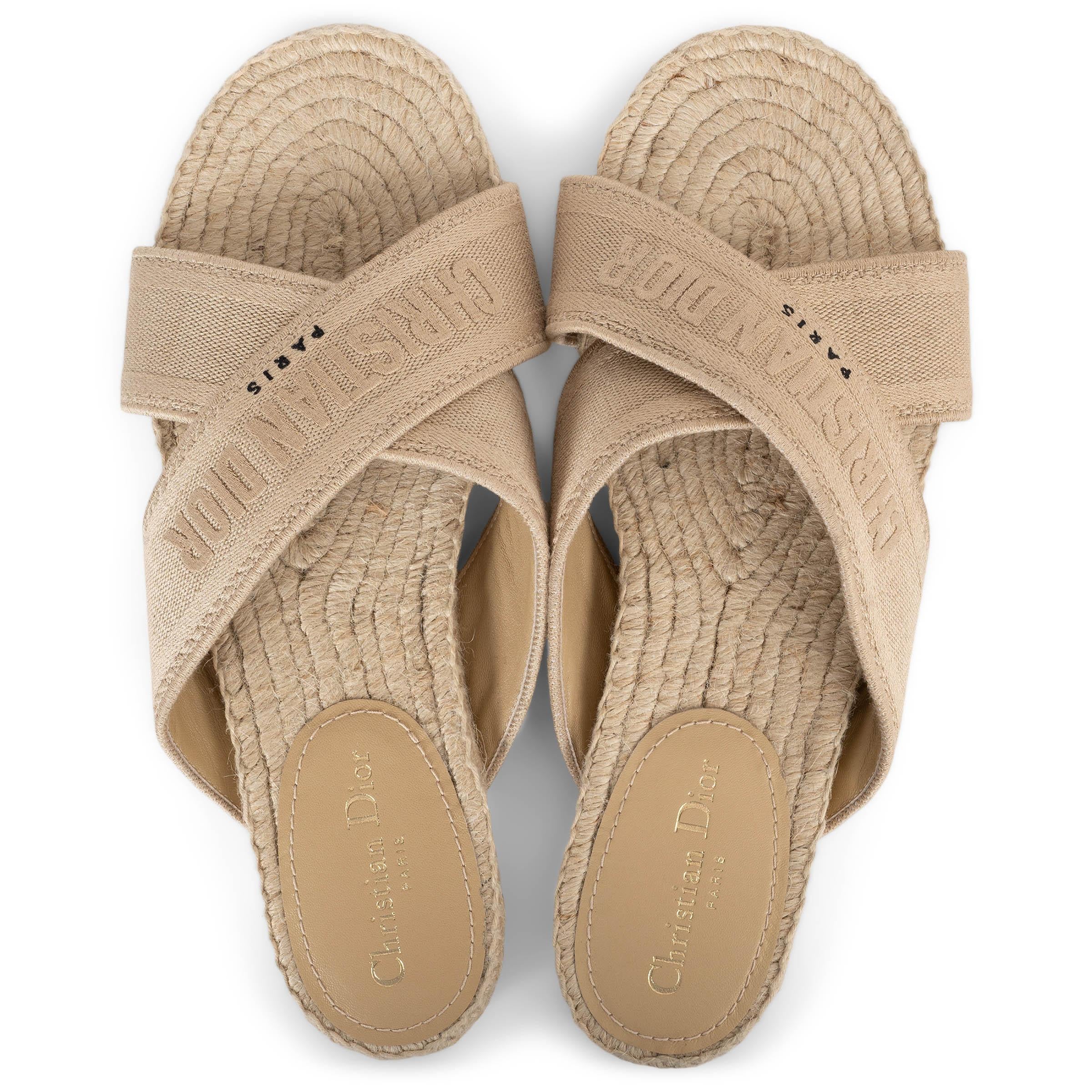 CHRISTIAN DIOR Crudo beige GRANVILLE Sandalias Slide Zapatos 42 fit 41 en venta 1