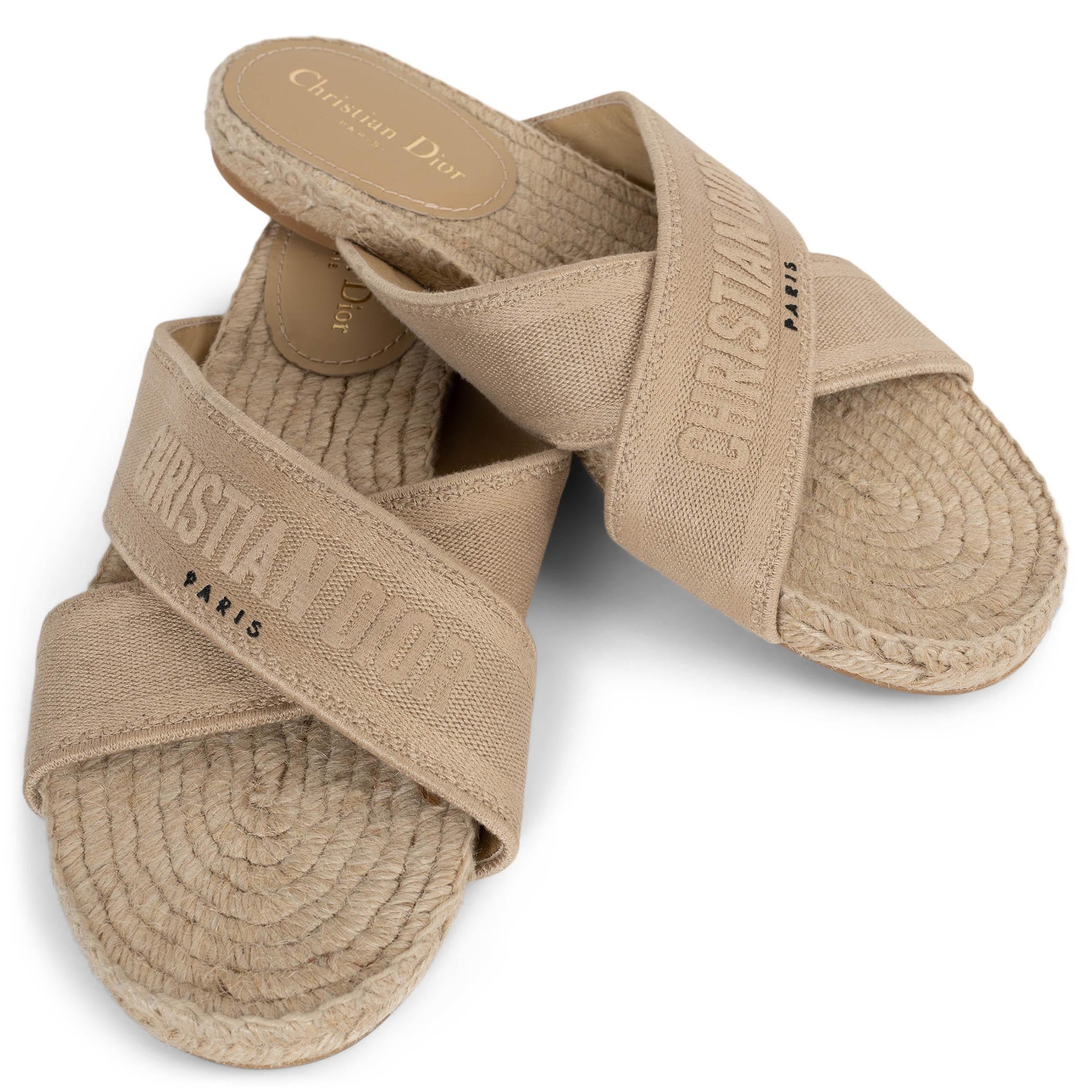 CHRISTIAN DIOR Crudo beige GRANVILLE Sandalias Slide Zapatos 42 fit 41 en venta 2