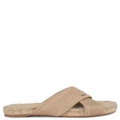 CHRISTIAN DIOR Ecru beige GRANVILLE ESPADRILLE Slide Sandales Chaussures 42 fit 41