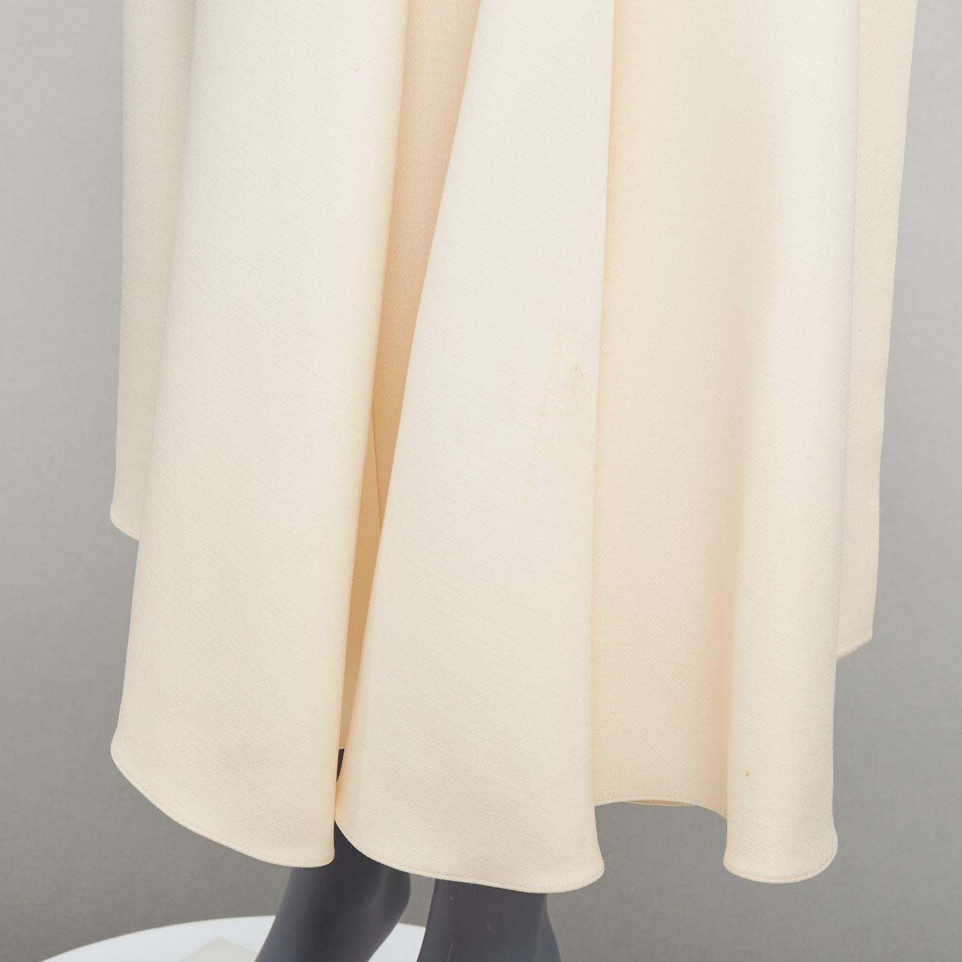 CHRISTIAN DIOR ecru  cream wool silk bias cut pleated Aline skirt FR38 M en vente 2