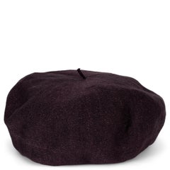 CHRISTIAN DIOR eggplant purple linen 2019 BERET Hat One Size