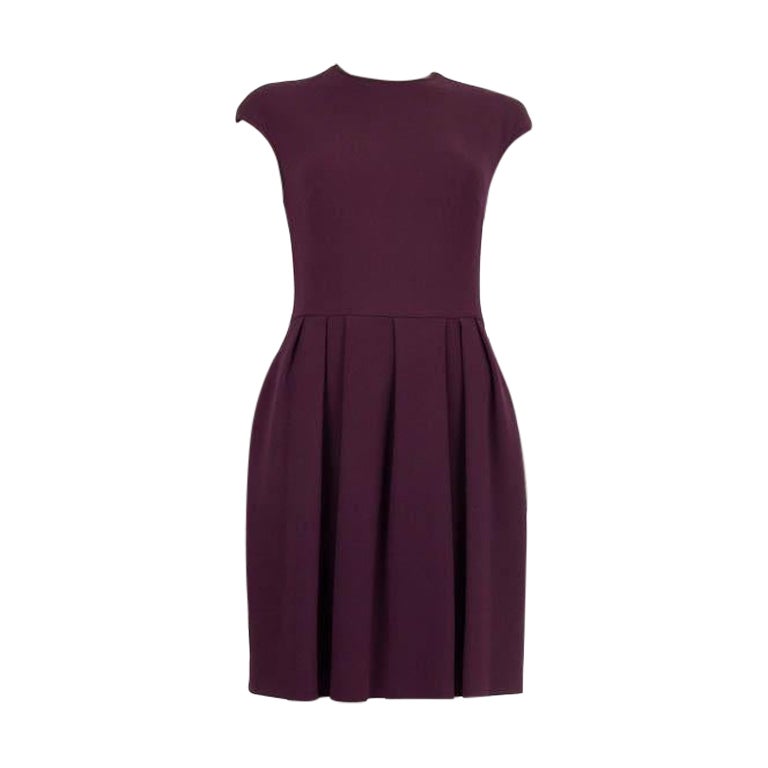 CHRISTIAN DIOR Aubergine-Woll CAP SLEEVE SHEATH Kleid 40 M im Angebot