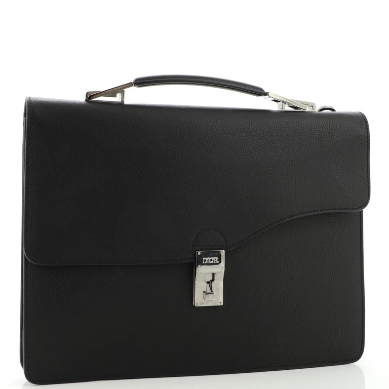 Christian Dior Elite Briefcase Grained Calfskin