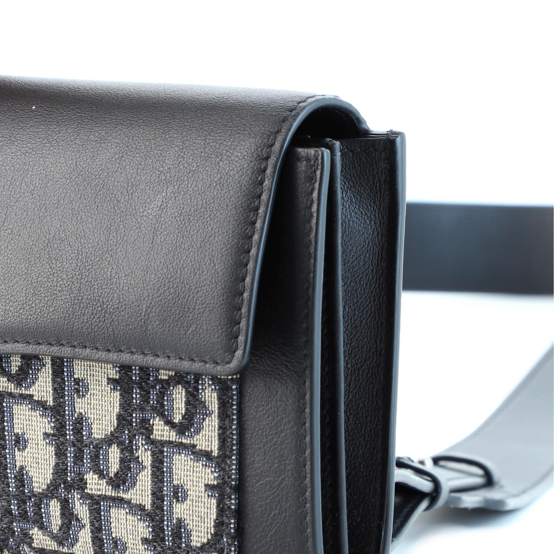 Christian Dior Elite Shoulder Pouch Oblique Canvas and Calfskin
