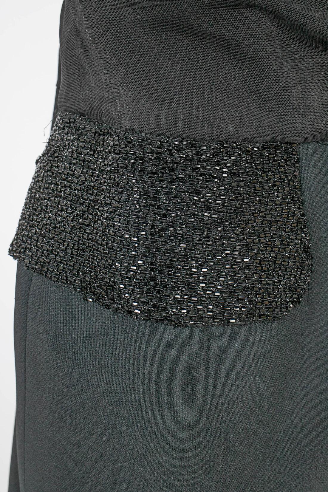 Christian Dior Besticktes Kleid mit schwarzen Perlen im Angebot 1