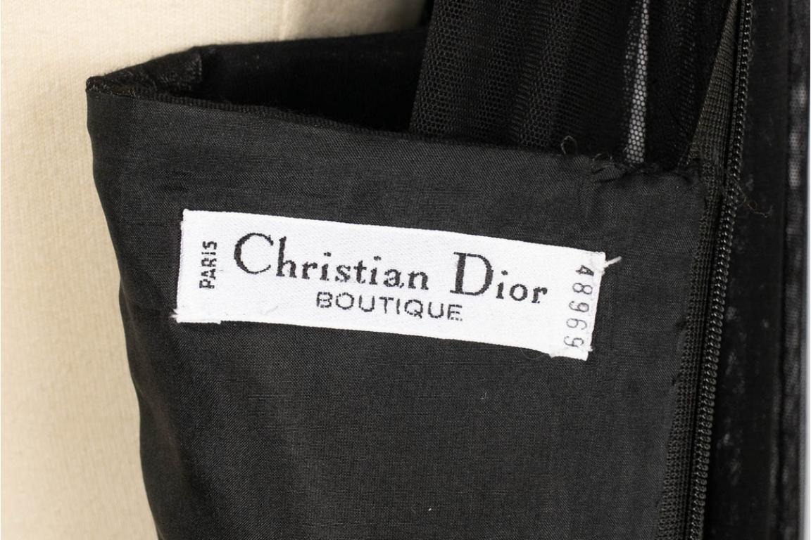 Christian Dior Besticktes Kleid mit schwarzen Perlen im Angebot 4
