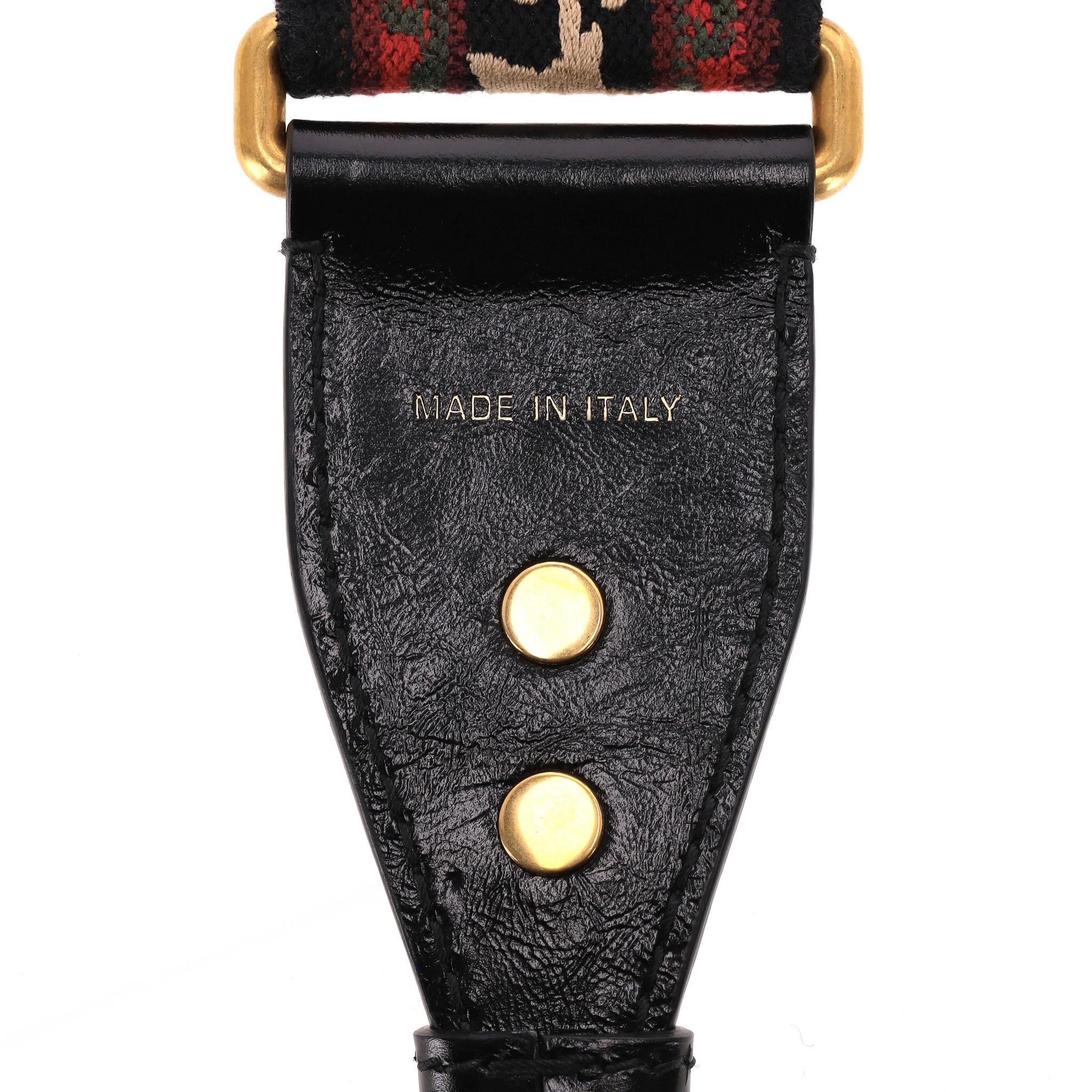 Christian Dior Embroidered Canvas Bag Strap For Sale 2