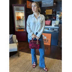 Christian Dior Embroidered Canvas Conely Medium Lady D-Lite Tote