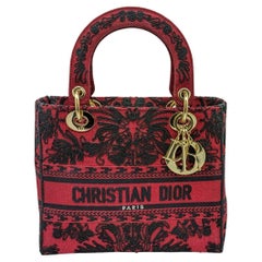 Christian Dior Embroidered Canvas Conely Medium Lady D-Lite Tote