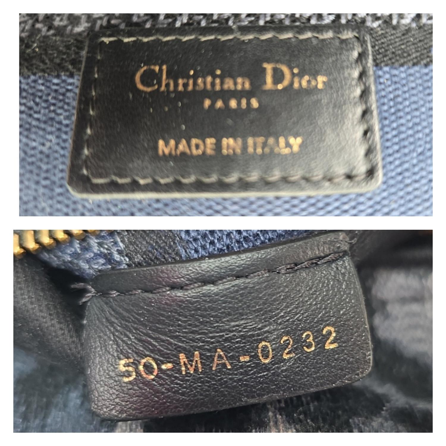 Christian Dior Embroidered Canvas Mizza Medium Lady D-Lite Bag Blue 3