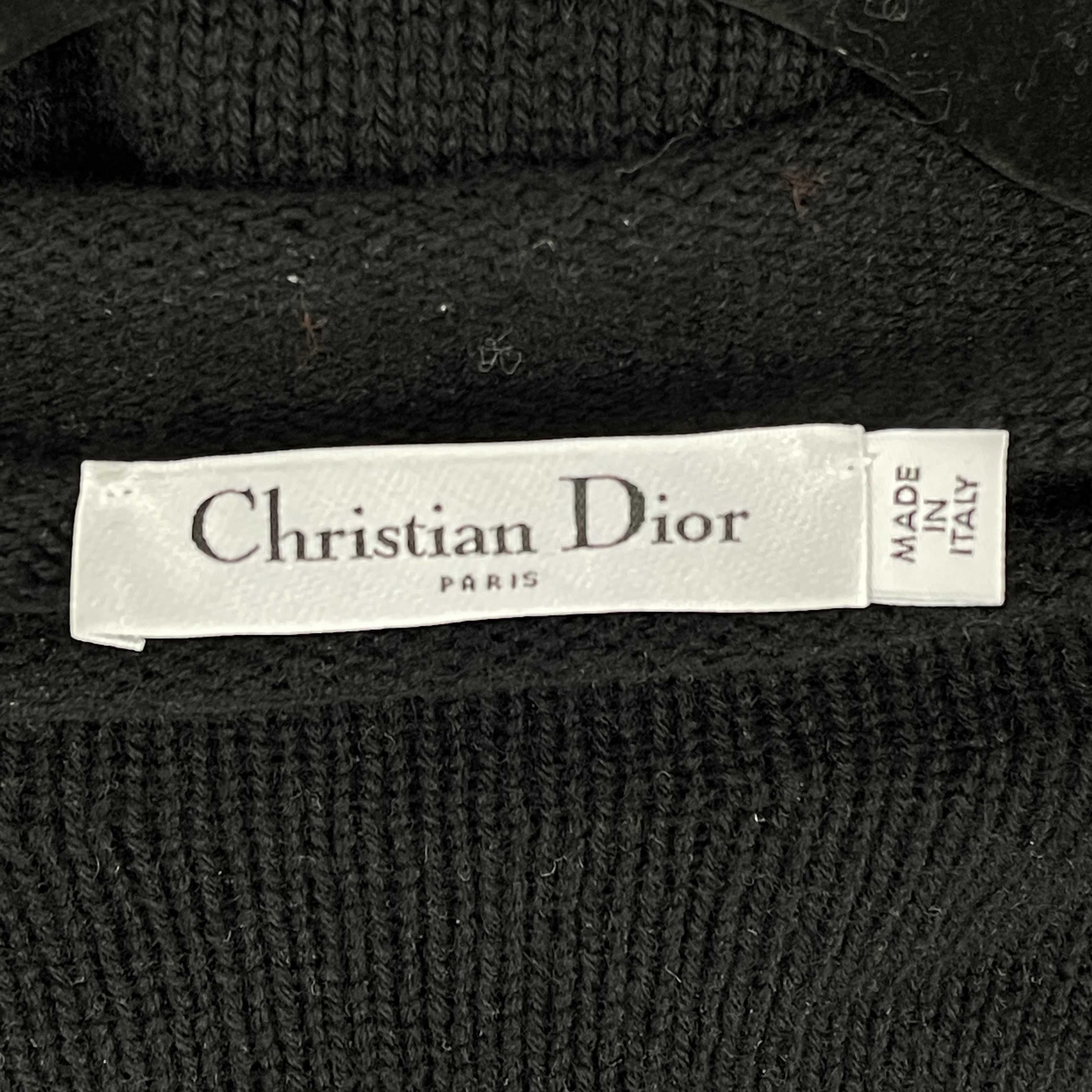 Christian Dior Embroidered Logo Knit Cashmere Sweater 34 US 2 2