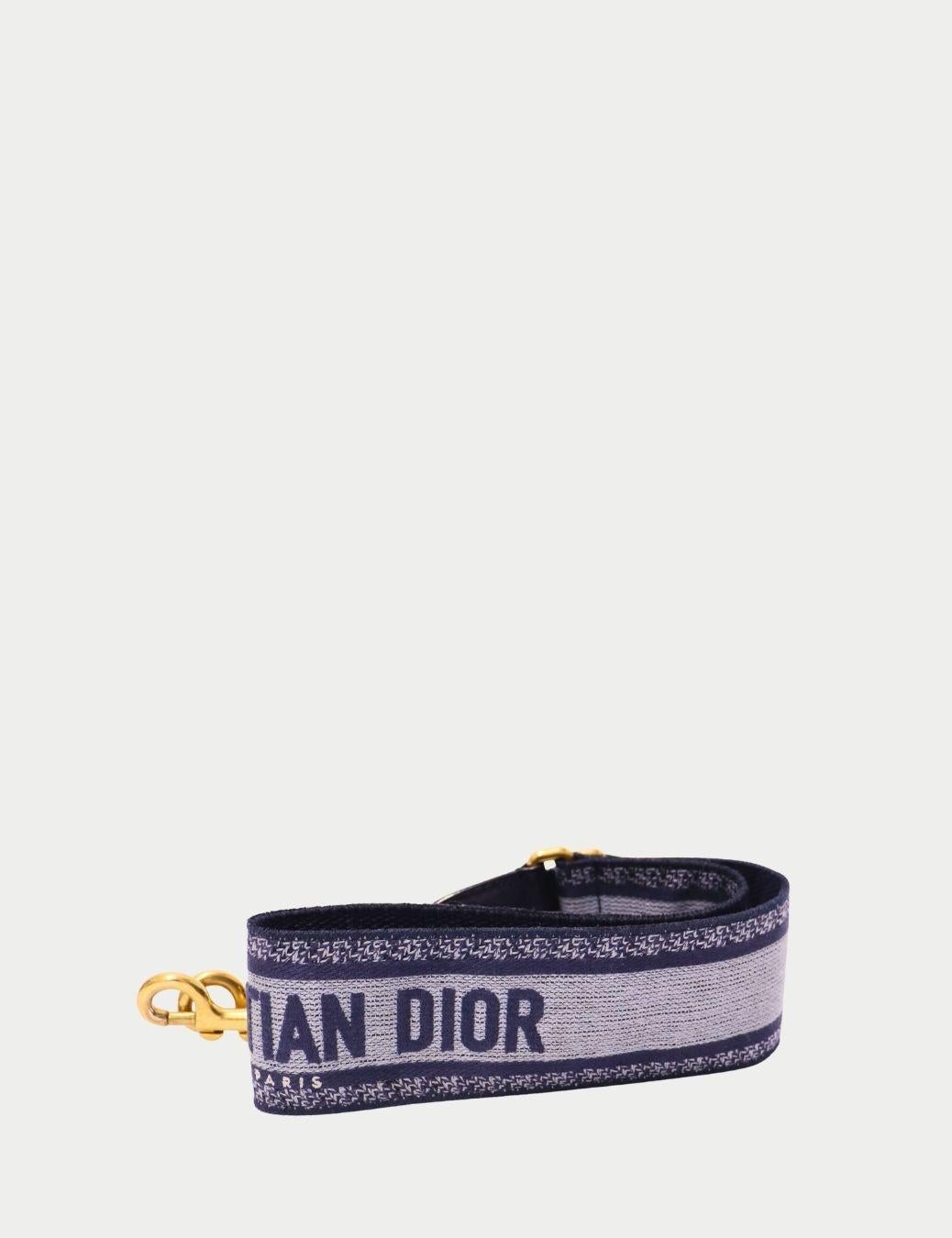 Black Christian Dior Embroidered Shoulder Strap For Sale
