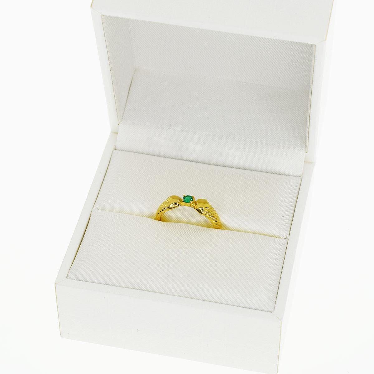 Christian Dior Emerald 18 Karat Yellow Gold Ring 6