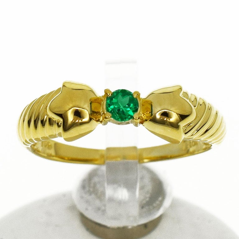 Christian Dior Emerald 18 Karat Yellow Gold Ring at 1stDibs